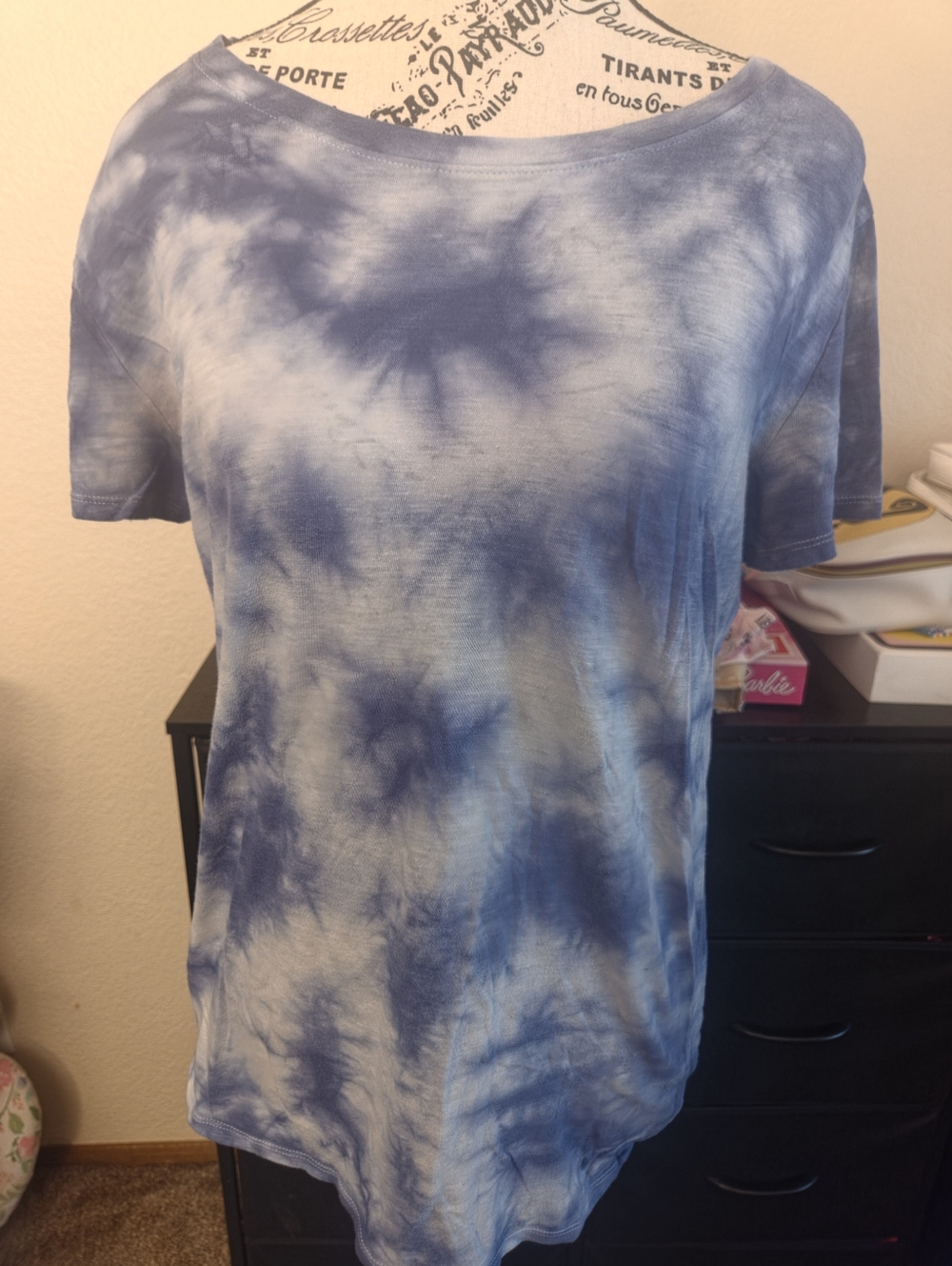 PINK Blue Tie-Dye Short Sleeve Tee